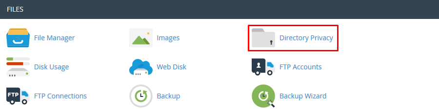 cPanel Directory privacy icon