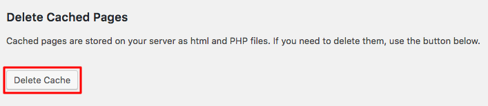 Tombol Hapus WordPress Super Cache