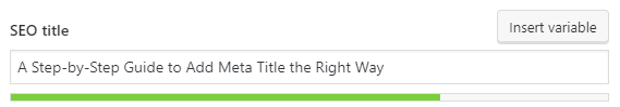 Yoast SEO title saying A Step-by-Step Guide to Add Meta Title the Right Way