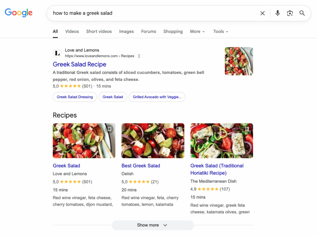Google's rich snippets