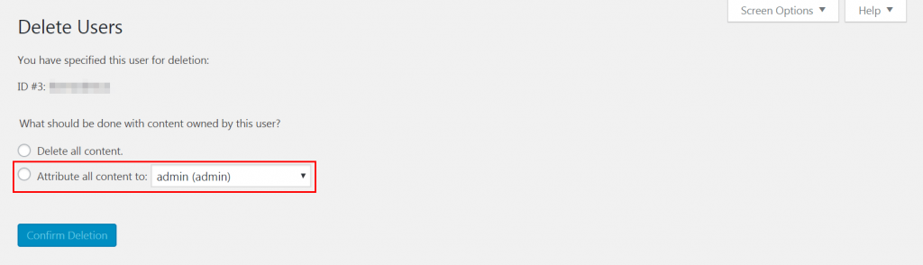 Attribute all content from an old administrator account to the new one