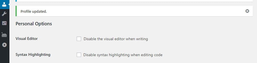 An update success message.