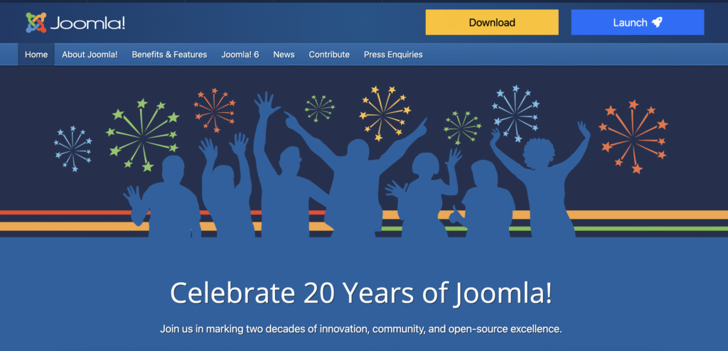 Joomla! website's home page