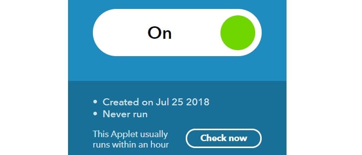 Eteindre votre nouvel applet.