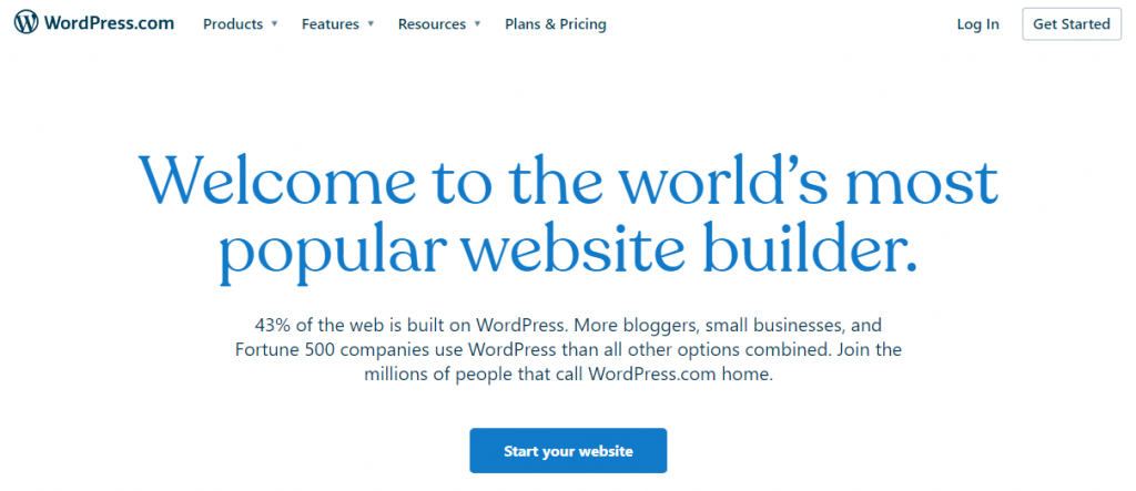 WordPress.com homepage