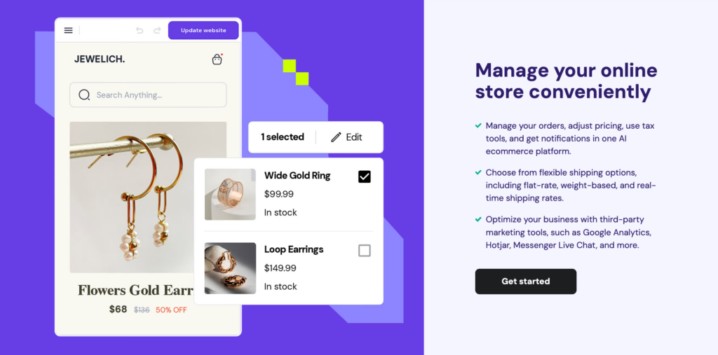 Hostinger eCommerce website homepage