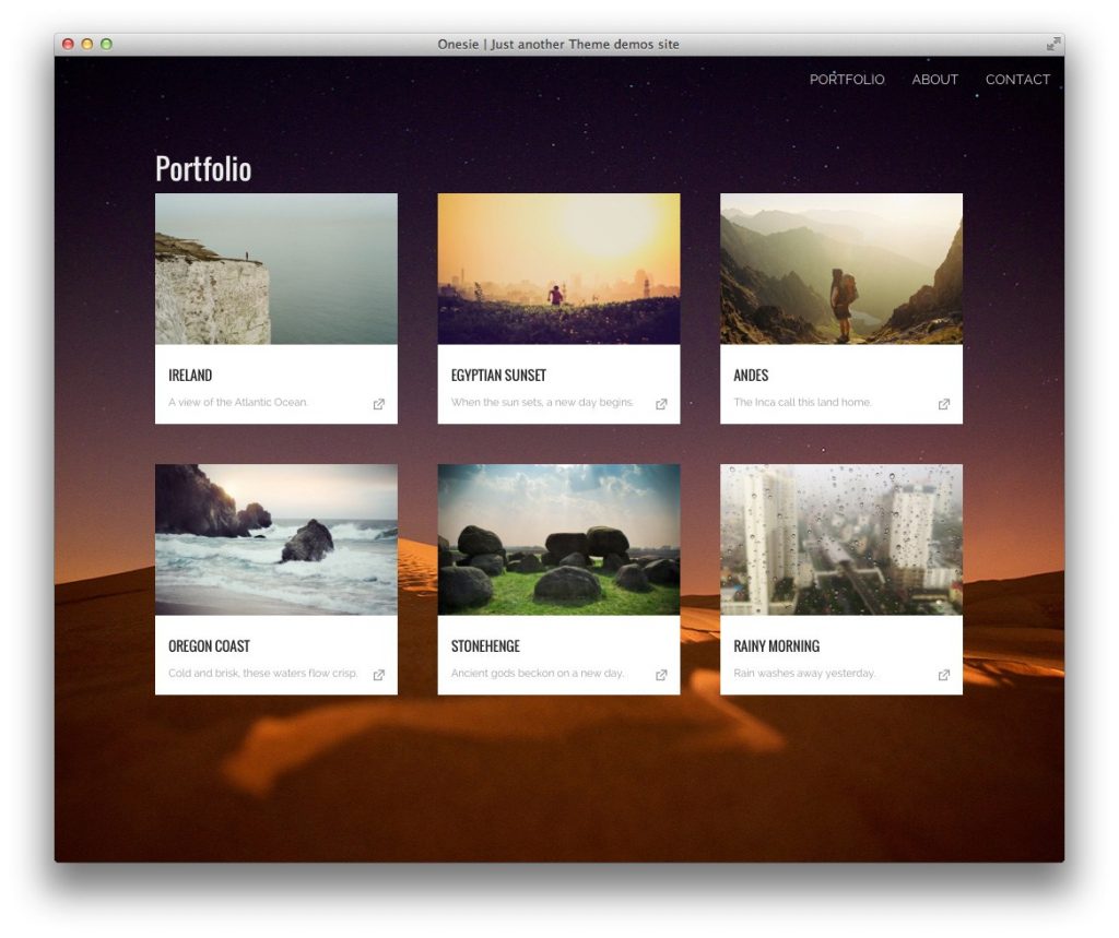 Onesie WordPress portfolio theme