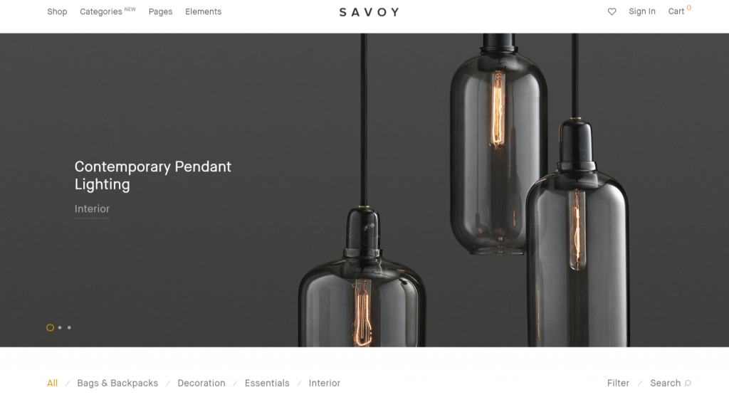 Thème WordPress d'e-commerce Savoy