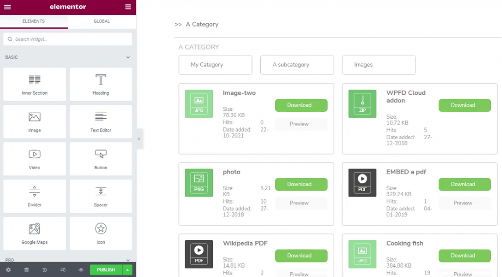 Using WP File Download with Elementor