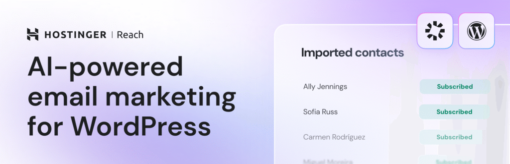 hostinger reach banner wordpress