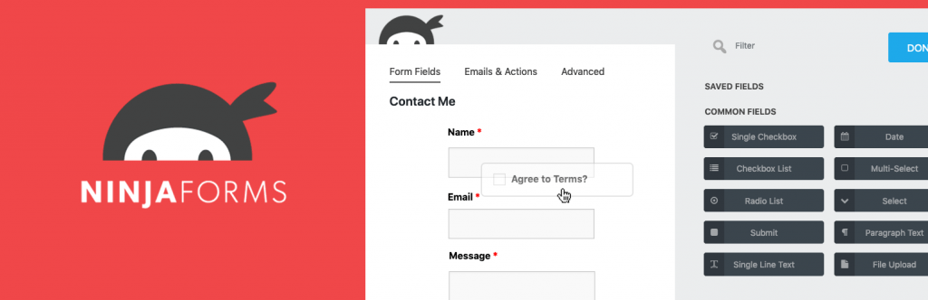 Ninja Forms WordPress plugin banner