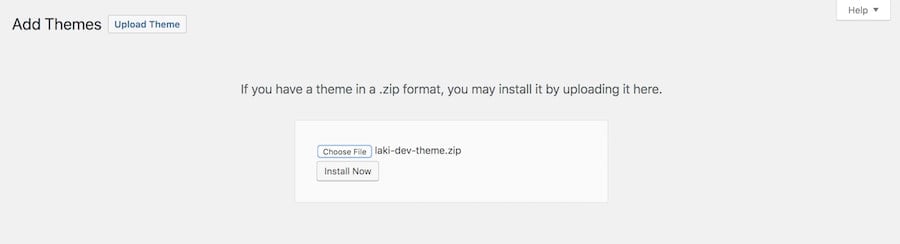 Upload the theme to WP
