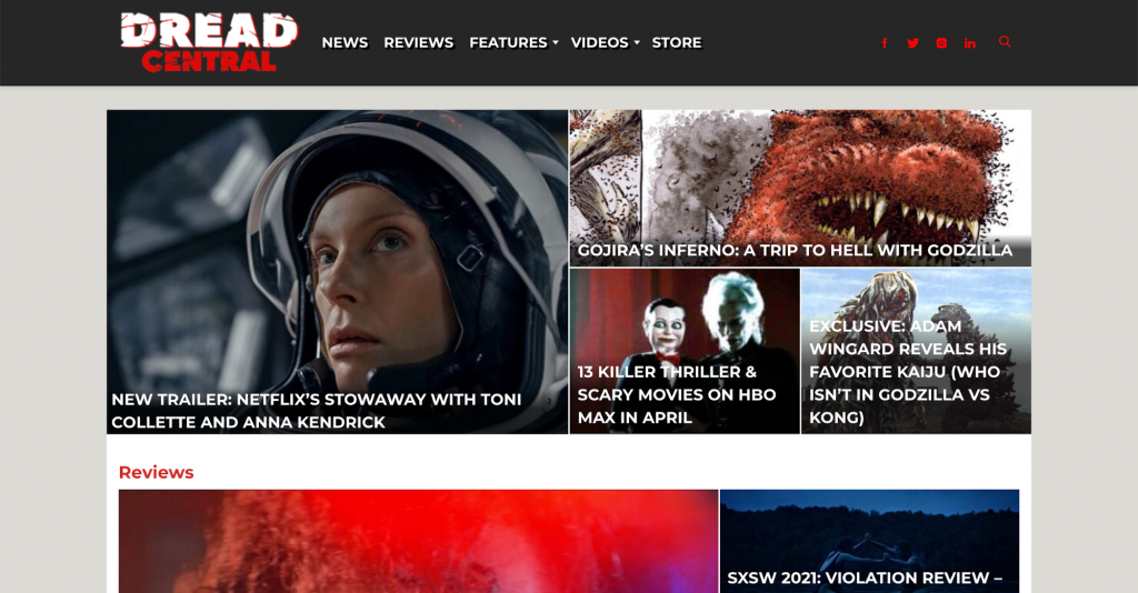 Move trailers and reviews onDread Central