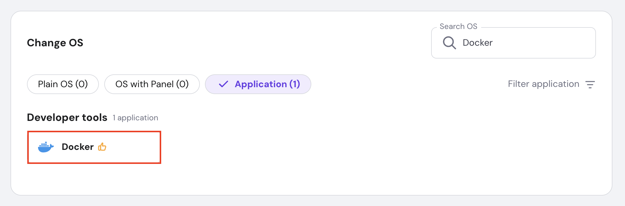 The Docker template in hPanel's VPS