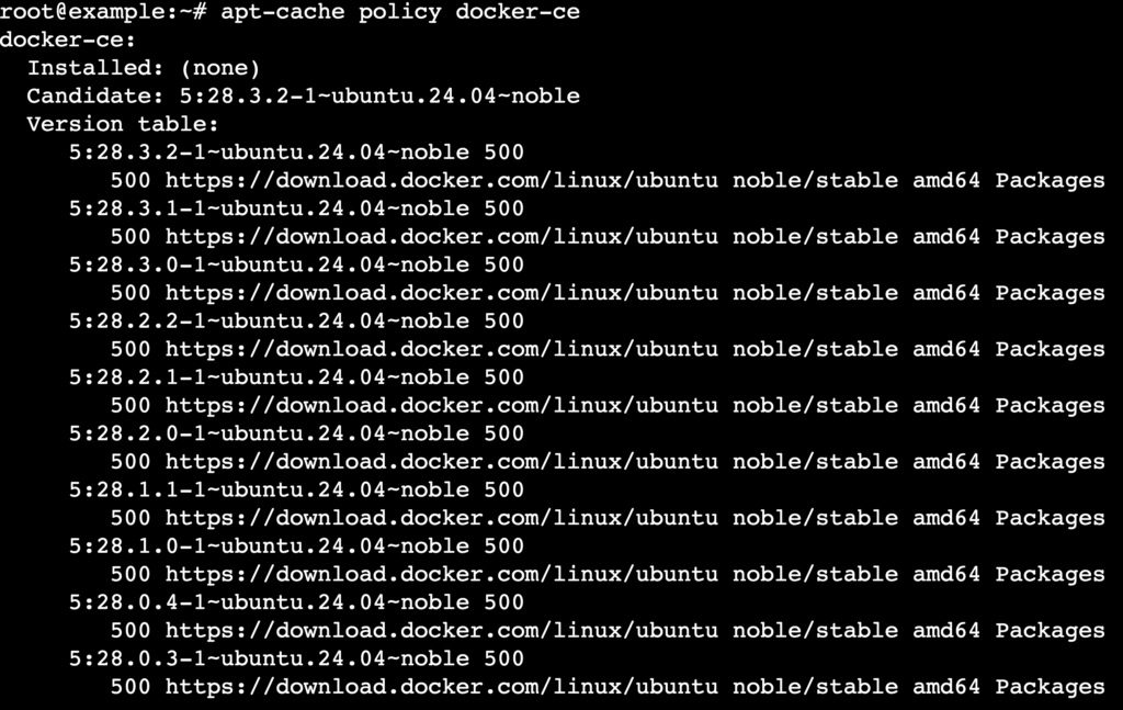 A terminal output shows that the latest Docker version will be installed from its official repository