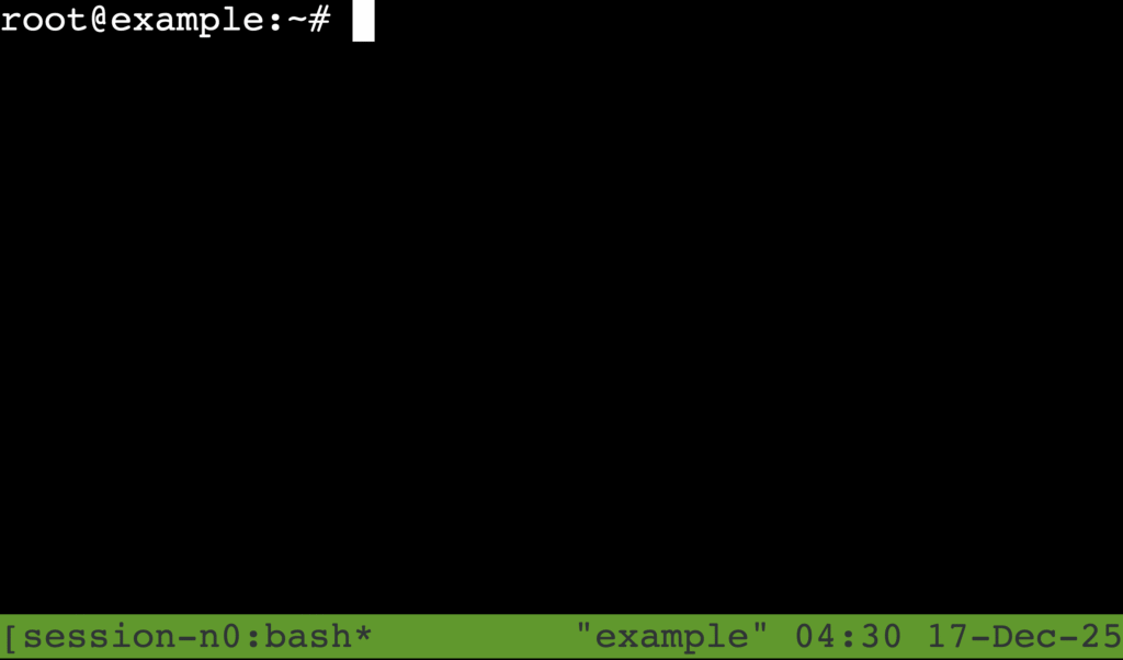 Active tmux session displayed inside a terminal window