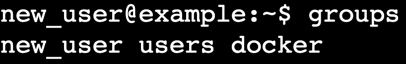 A terminal output shows the existing user groups