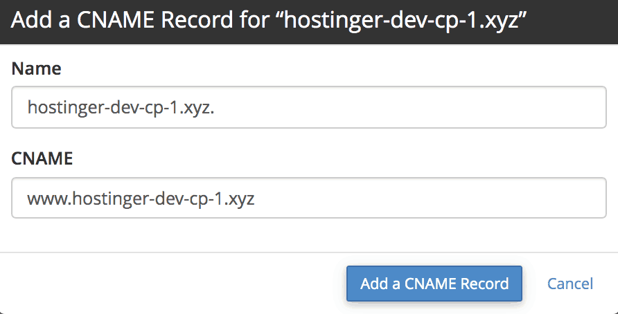 add cname record in cpanel