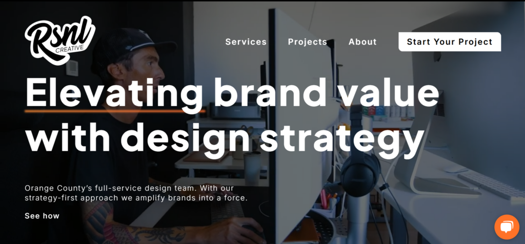 The RSNL Creative's website home page