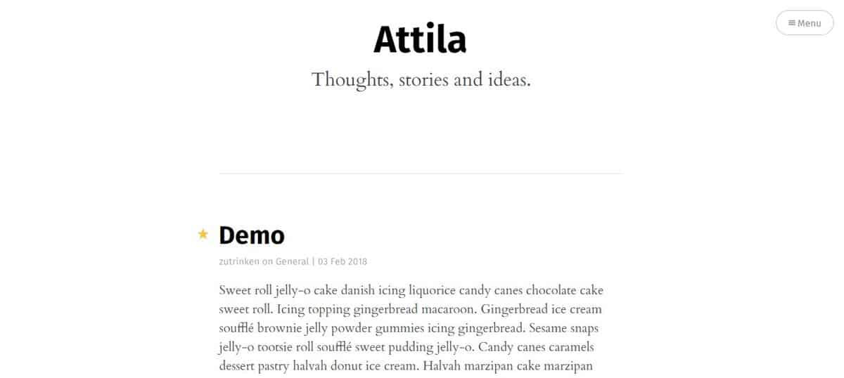 Example of ghost theme Attila