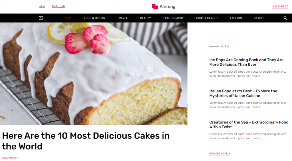Screenshot of Hello Elementor WordPress theme