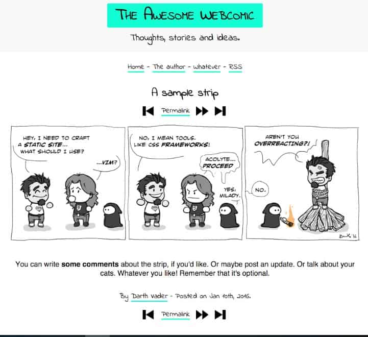 Example of ghost theme Komik