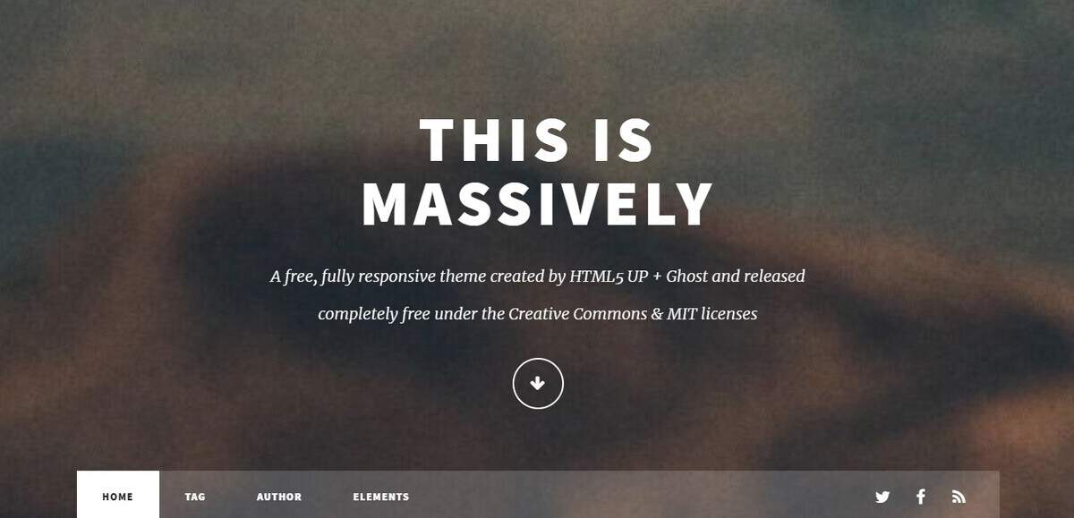 Example of ghost theme Massively