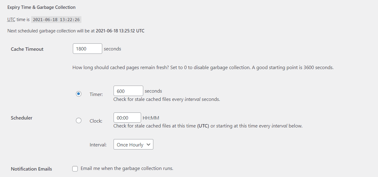 expiry time and garbage collection