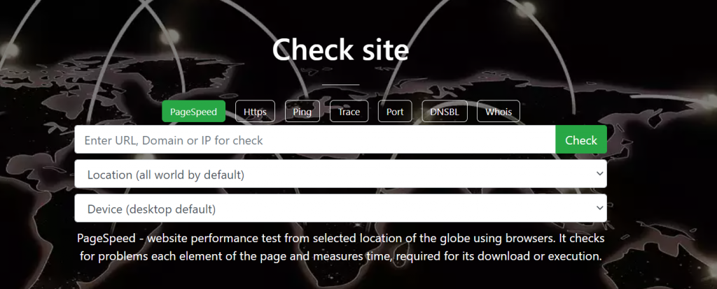 check site tab on host tracker