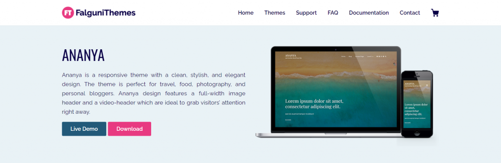 Ananya WordPress theme