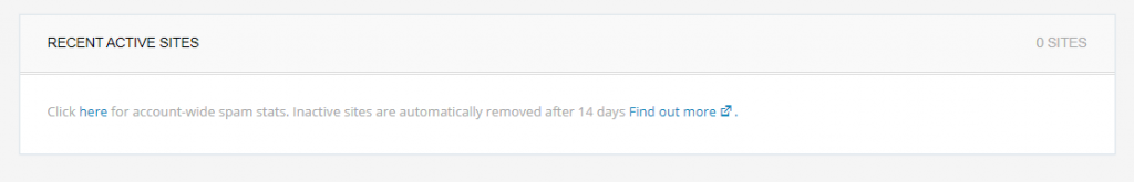 Recent active sites page