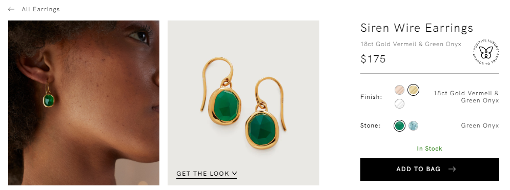 An example of handmade earrings for sale online