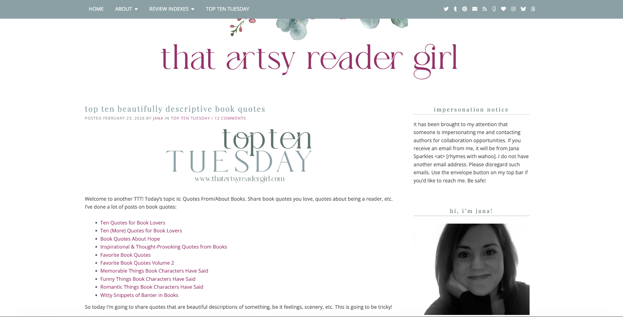 that artsy reader girl book blog