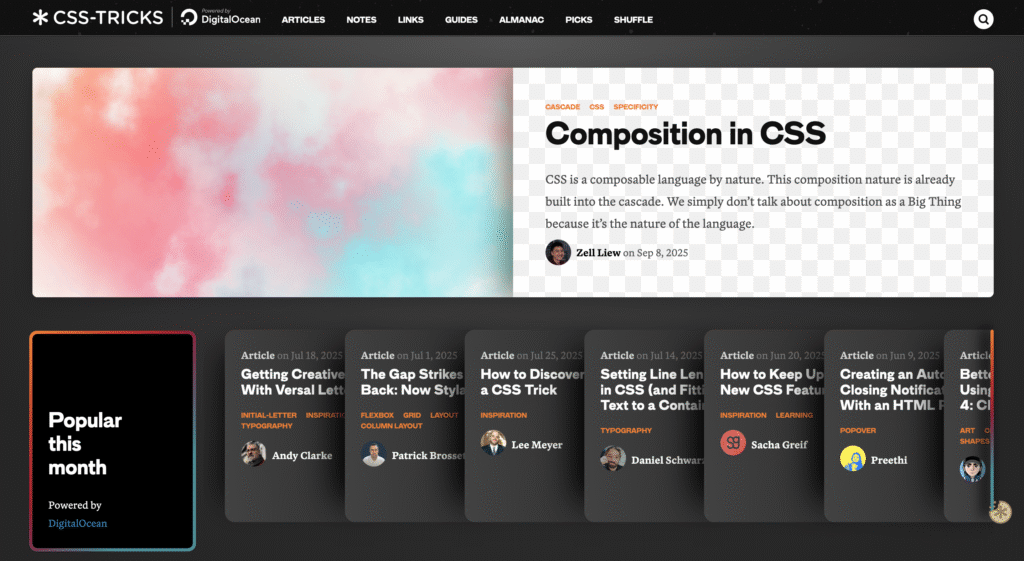 CSS-Tricks website homepage