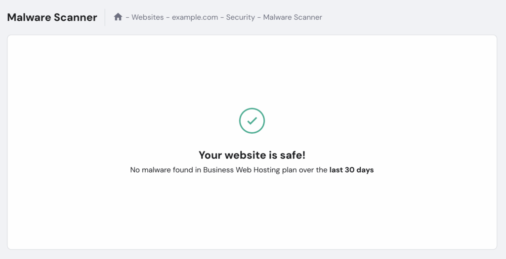 The Malware Scanner feature in hPanel