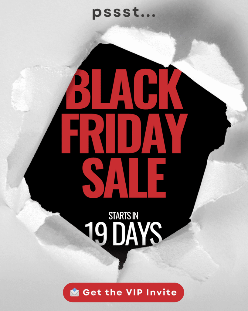 Example of a Black Friday email with a VIP invitation
