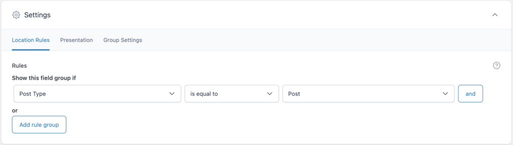 The Location Rules settings in the SCF plugin