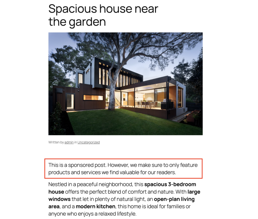 The custom field display created with the SCF and Meta Field Blocks plugins