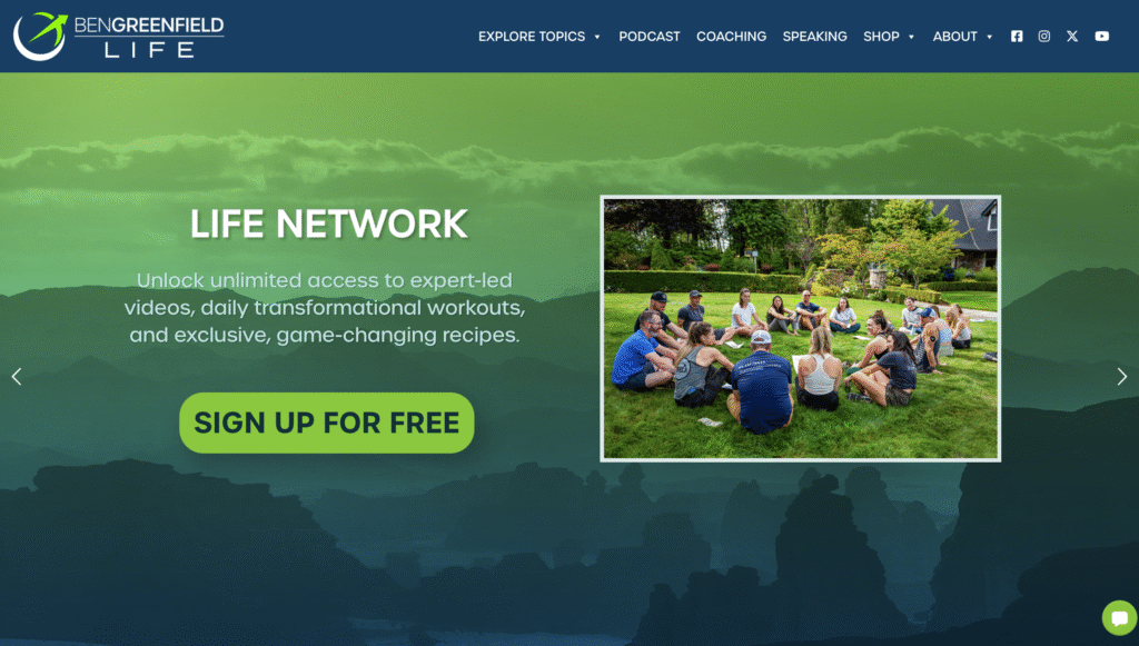 The Ben Greenfield Life blog homepage