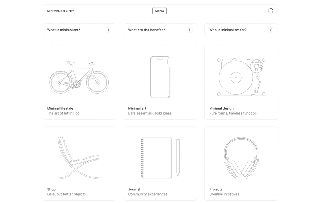 The Minimalism Life blog homepage