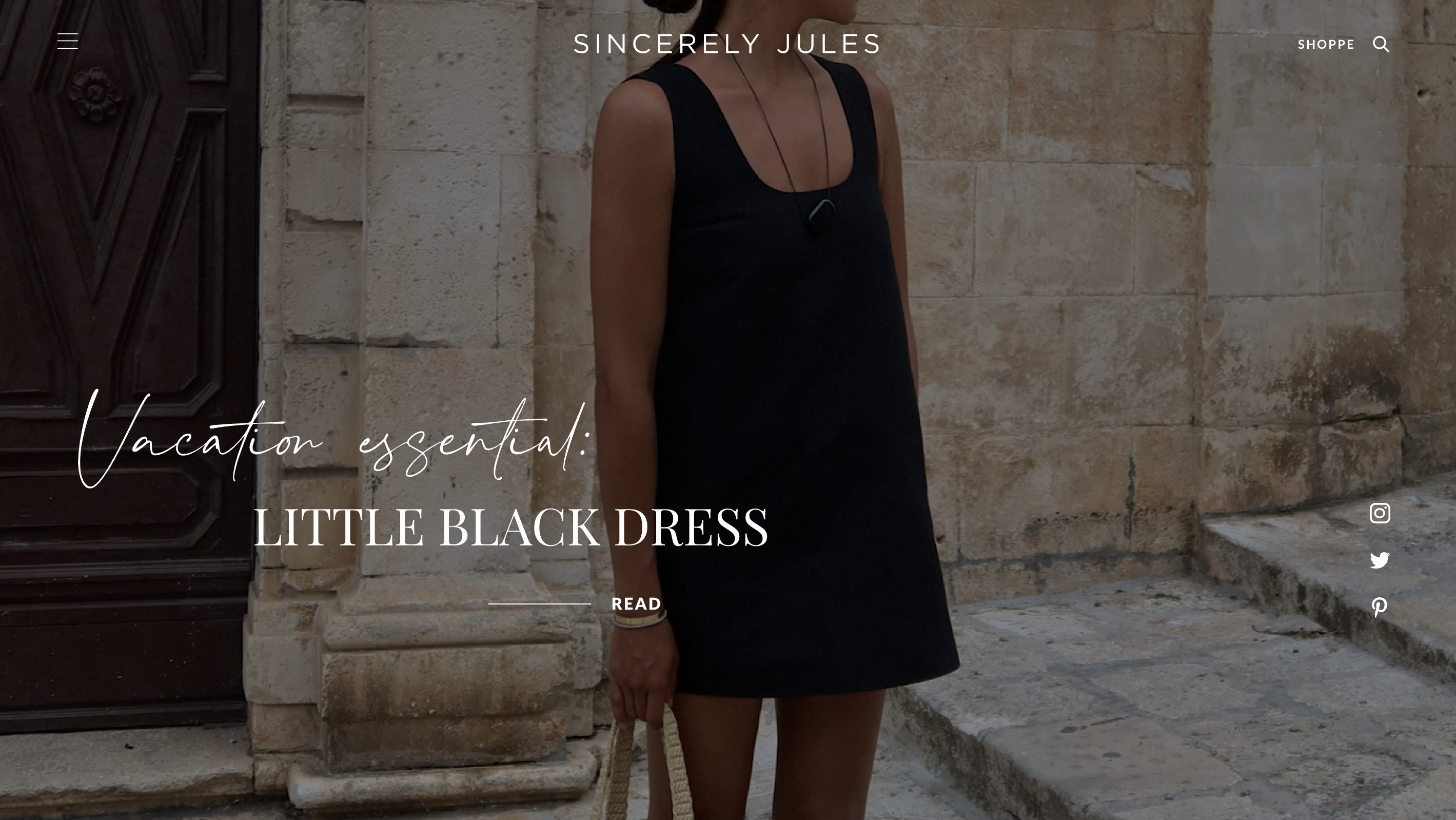 Sincerely Jules blog homepage