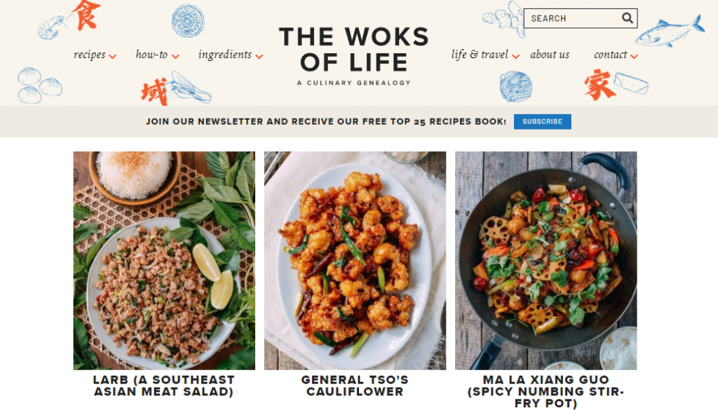 Screenshot of The Woks of Life website homepage The Woks of Life website homepage.