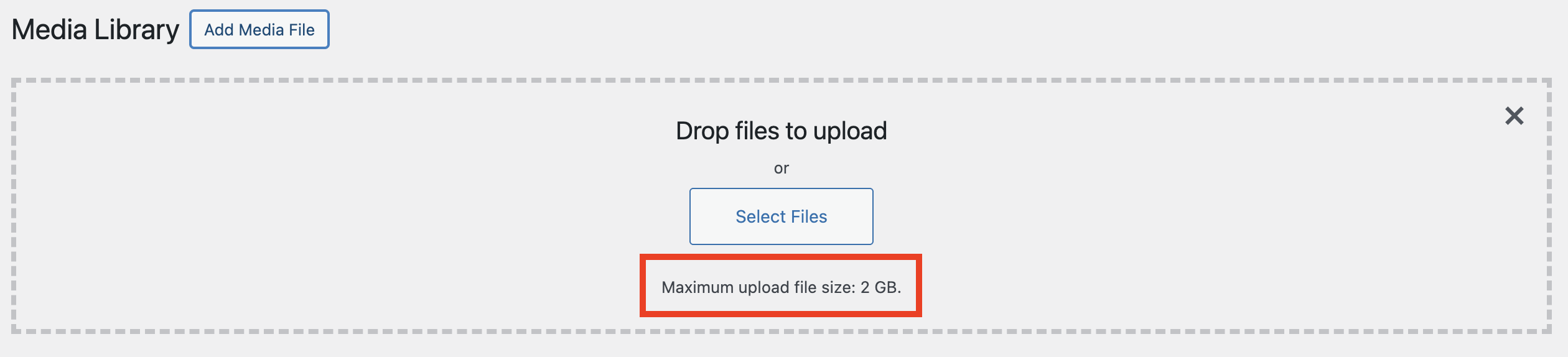 WordPress Media Library maximum upload file size