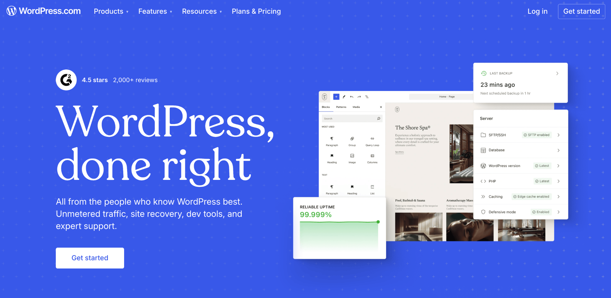 Homepage of WordPress.com