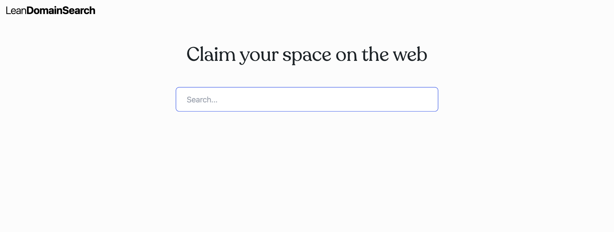 Homepage of Lean Domain Search
