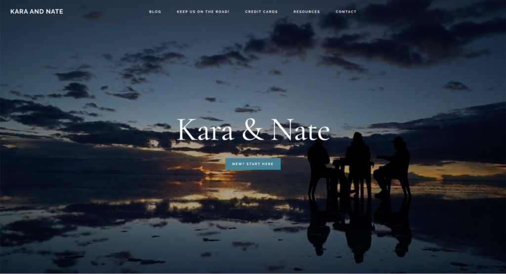 Kara and Nate website homepage