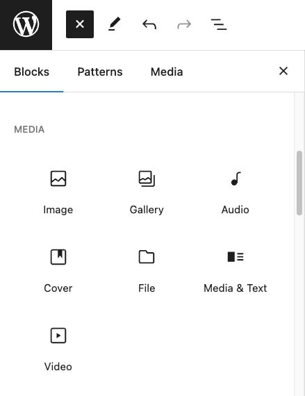 Gutenberg media blocks