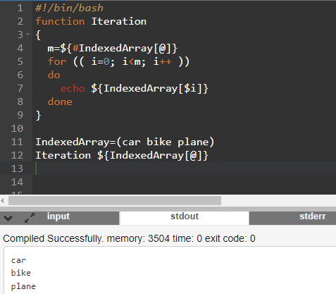 Bash function for array iteration