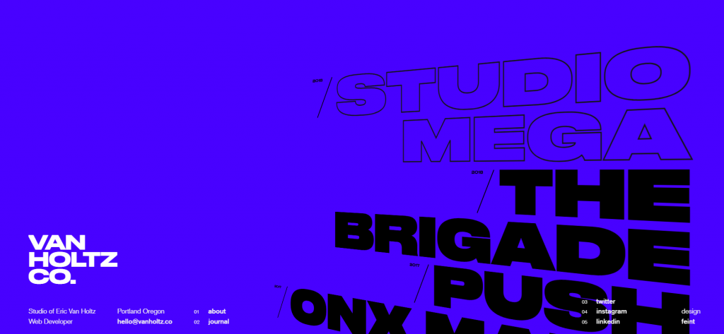 Eric Van Holtz's personal portfolio