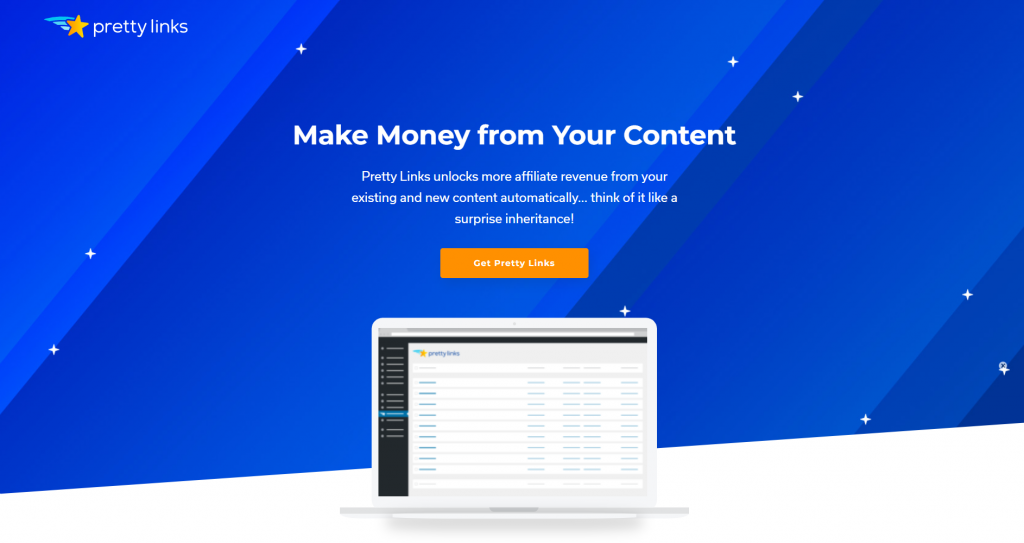 Pretty Links' landing page.
